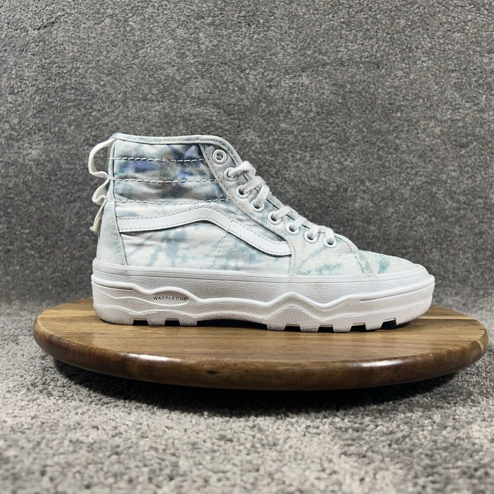 VANS Sk8-Hi Sentry Womens Sz 6 Tie Dye Pastel Lugged Waffle Cup Skate Shoes Used
